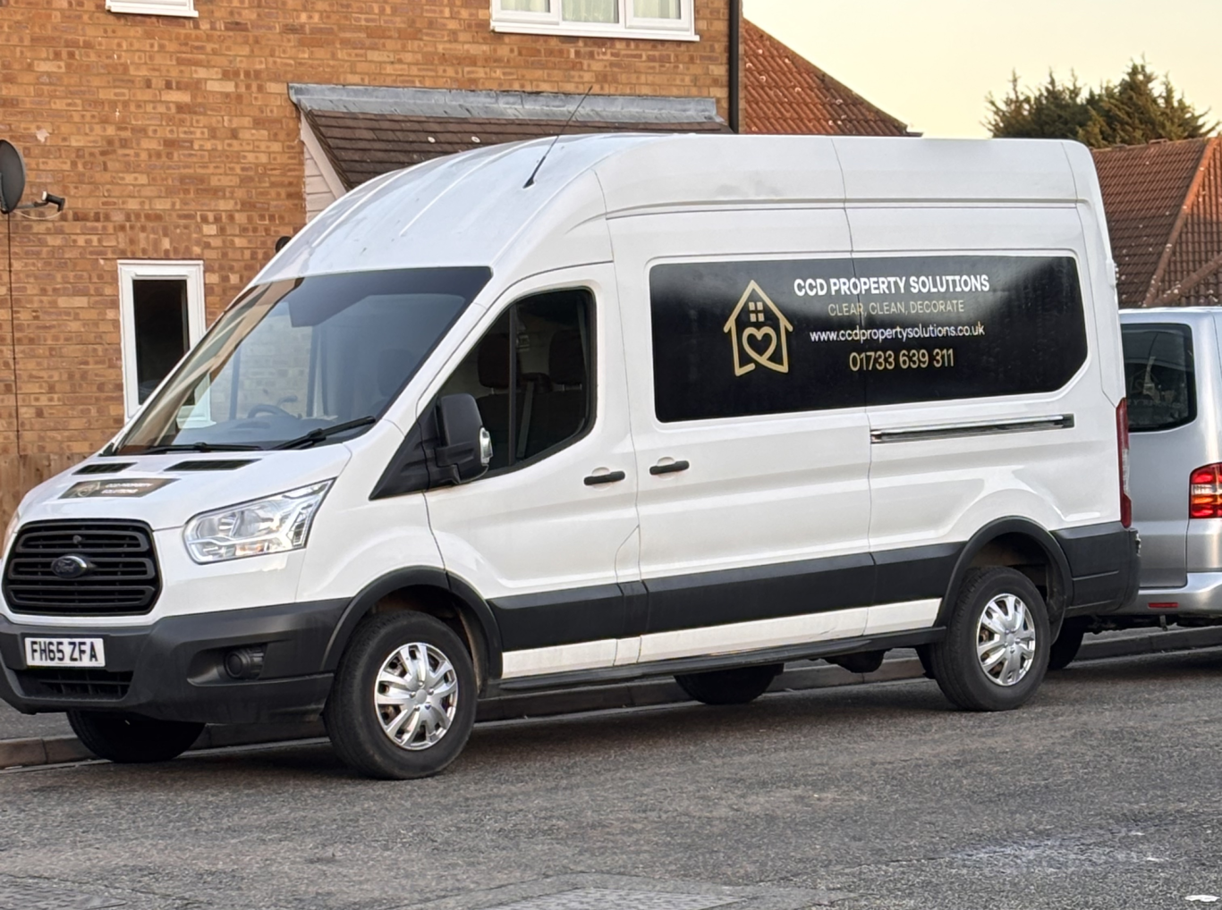 CCD Property Solutions waste removal van in Peterborough